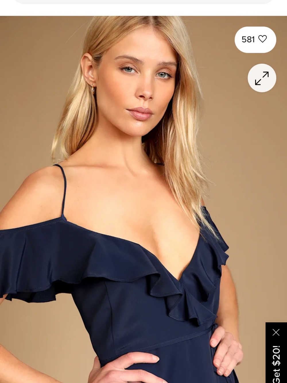 Lulu's Navy Ruffle-Shoulder Maxi Dress - Picture 5 of 8